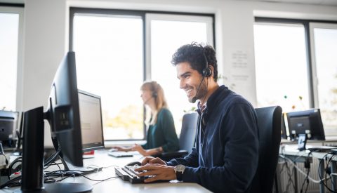 Man working on computer