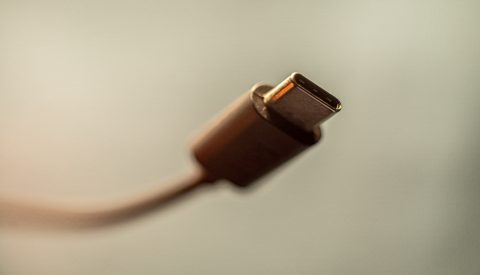 Close up of USB-C cable