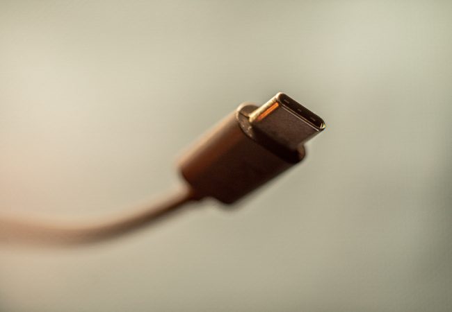 Close up of USB-C cable